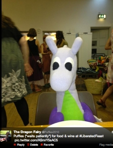 Puffles at the table